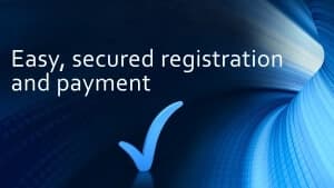 Message-easy secured registration and payment